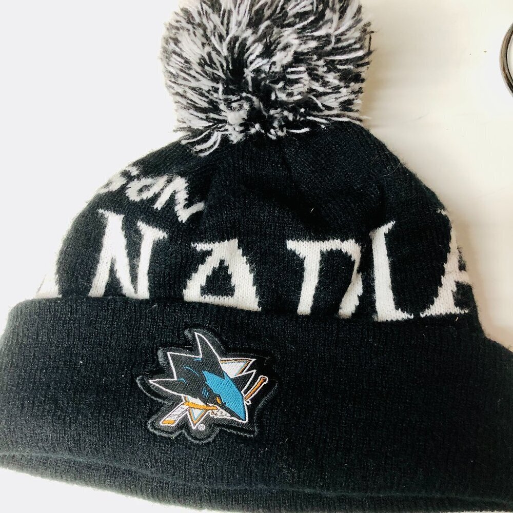 San Jose Sharks NHL Pom Beanie Hat – Molson Canadian x LNH Collab Black & White